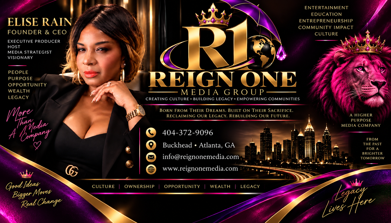 Elise Rain, Founder and CEO of Reign One Media Group